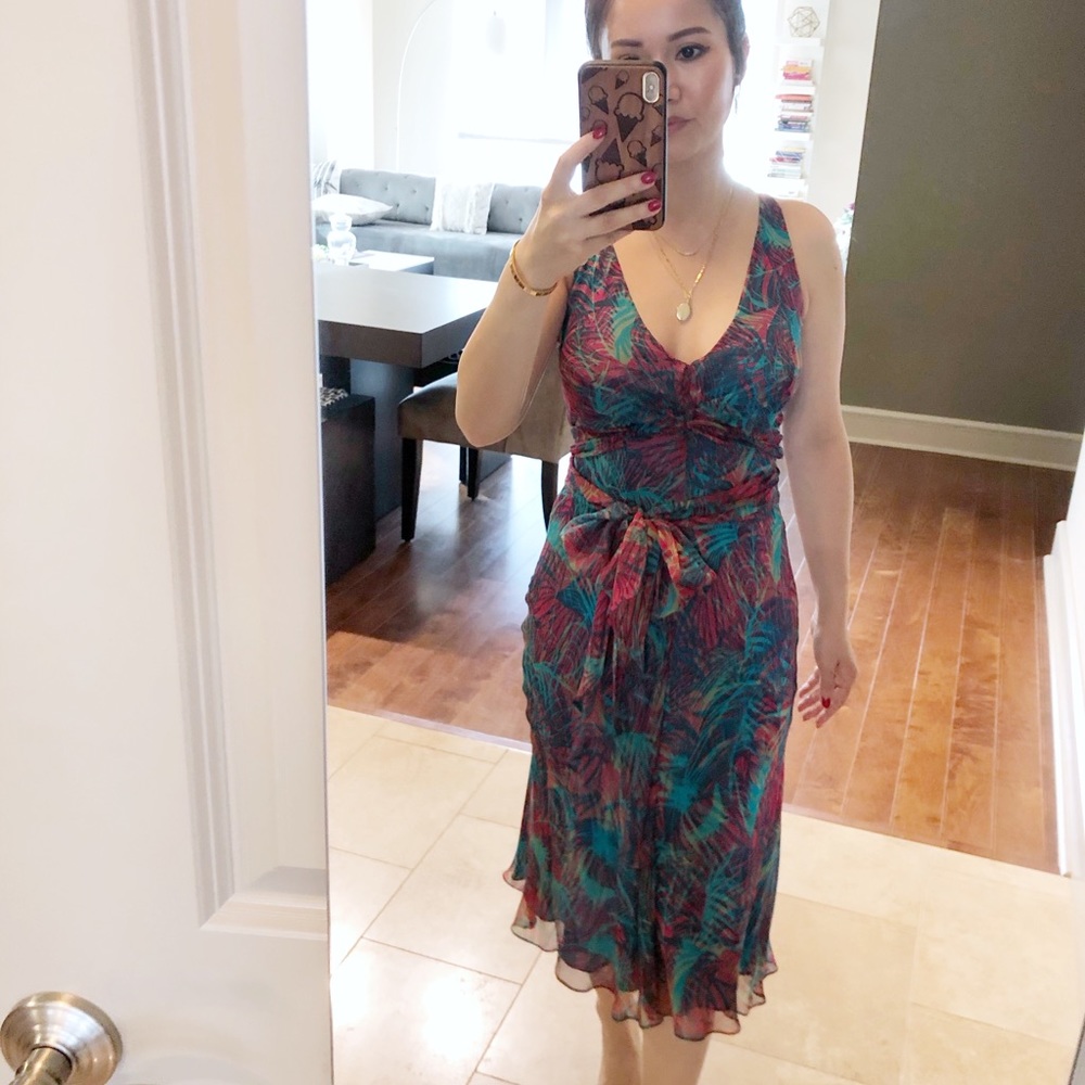 BCBG Maxazria Tropical Patterned Dress